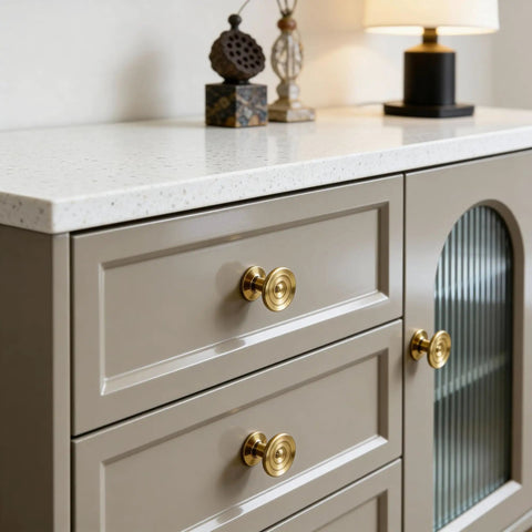 modern dresser hardware 4 Pack Solid Brass Gold Sunburst Cabinet Knobs 1.65 Inch Oversized Round  Drawer Pulls Modern Dresser Handles For Bathroom Vanity Kitchen Cupboard  And