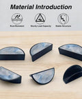 2 Pack Grey Soft Fluid Cabinet Handles With 3 Inch Center Hole Semicircle Drawer Pulls shown with customizable inserts