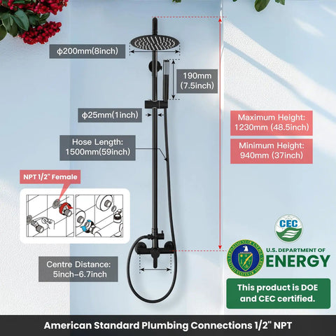 Built Like A Tank Outdoor Shower Kit With Solid 304 Stainless Steel And Sleek Matte Black Coating That Handles Rain And Rust Without Any Drama For Backyards Poolsides Terraces Or Weekend Camping Trips