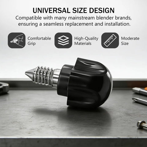 Beefed Up 6061 Aluminum Attachment Knob For Kitchenaid Mixers Squashes Flimsy Original Plastic With Solid One Piece Build Plus Deep Grip Screw For Pasta Maker Attachments on a metal surface.