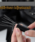 Professional Game Changing Coffee Distribution Tool With Magnetic Stand And Adjustable Wdt Needle Barista Coffee Stirrer shown in hand with multi-gear adjustment feature.
