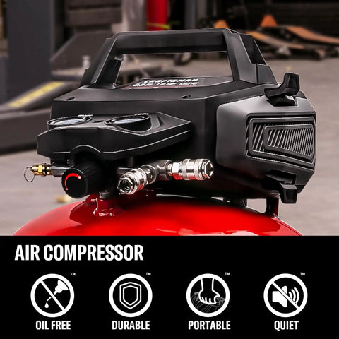 Craftsman 6 Gallon Pancake Air Compressor With Nailer Combo Kit Oil Free Portable Air Tool Set Perfect For Home DIY Fraternity Dorm Projects And Finish Carpentry Work Up To 150 Psi