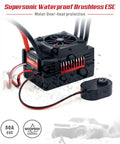 Brushless RC Motor And 110A ESC Combo with 3665 2750KV Waterproof IP67 for 1/10 RC cars, showing 80A ESC unit detail