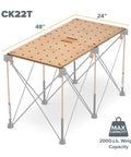 Centipede Workbench Tabletop For On The Go Portable Centipede Stand Saw Horses 24 Inch By 48 Inch Wood Top CK22T