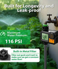 Easy Setup Smart Garden Hose Timer With Rain Delay, Programmable From 1 Minute To 7 Days, Automatic Watering Controller connected