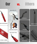Pro Afa Deburring Tool Set With 11 M35 High Speed Steel Blades, comparison of red anodized handle and black commercial-grade tool.