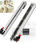Undermount Soft Close Drawer Slides Bottom Mounted 9 To 24 Inch Ball Bearing Rails For Cabinets With Face Frame And Frameless