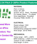 50 Pack 2.54mm Pitch Screw Terminal Block Kit 2P 3P 4P PCB Mount Connectors For Arduino And Raspberry Pi 6A 150V