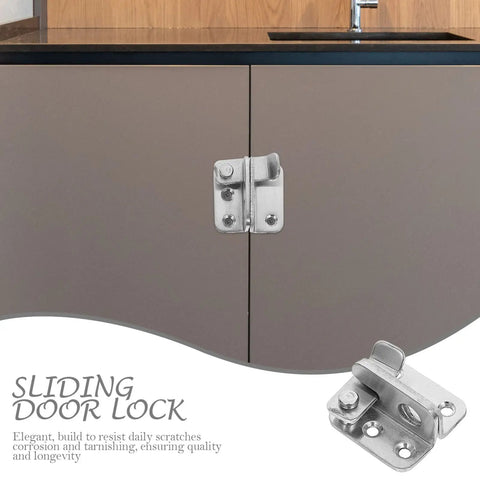 Easy Install Durable Stainless Steel Heavy Duty Gate Latch Rock Solid Yard Door Lock Rust Resistant Barn Shed Garage Security Bolt Closure For Double Doors And Pet Cages on a sliding door.