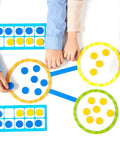 Children using 84 Piece Magnetic Number Bonds and Magnetic Ten Frames Set for Classroom Use with Jumbo Ten Frames for Whiteboards.