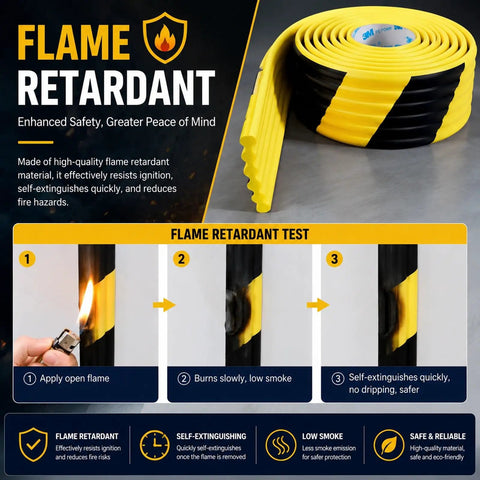 Ultra Thick Jumbo Wave Wall Guard With 60 Percent Rubber Heavy Duty Shock Absorbing Foam Bumper Padding for fire safety testing display.