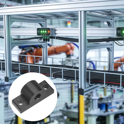 Four Pack M10 T Slot Leg Connector Aluminum Corner Bracket Profile Extrusion Mounting Plate For Workbench Shelving And Drawer Systems Black Built To Last Easy Install Versatile Corner Support For Custom Racks And Frames in industrial setting