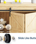 4 Ft Cabinet Bi-Folding Sliding Barn Door Hardware Track Kit For 4 Doors installed on wooden cabinet with black powder coat