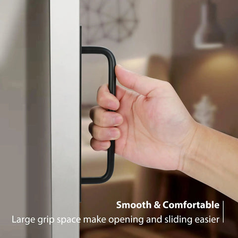 4 Pack Black Barn Door Handles For Sliding And Pocket Doors With Seven And A Half Inch Hole Center Comfortable Grip Aluminum Rustproof Pulls