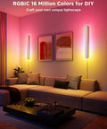 Straight Up Versatile Smart Wall Sconces Featuring Hella Bright RGBICW Led Bulbs Totally Customizable 16 Million Colors And Game Changing Matter App Control Low Key Chic Accent Lighting For Any Vibe Set Of Two Pieces in stylish living room setting with plush sofa.