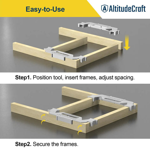 Heavy Duty 16 Inch Stud Layout Tool And Precision Framing Jig For No Sweat Construction Spacing Pro Builder Essential Wood Wall Measuring Guide showing assembly steps.