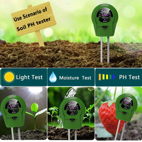 4 In 1 Soil Moisture Meter For Plants Moisture Light pH And Nutrient Tester Soil Test Kit on soil with test scenarios