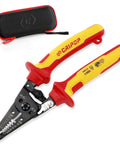 Insulated Wire Stripper And Cutter With Tool Storage Case For 10-20 AWG Solid And 12-22 AWG Stranded Wire, 1000V Rated, Pro Grade