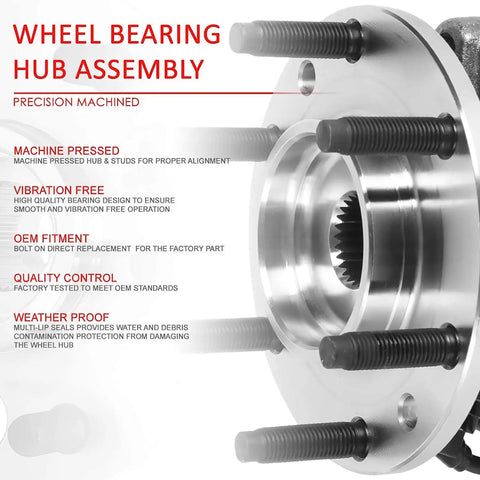 Front Wheel Bearing Hub Assembly With ABS Sensor Plug For Cadillac SRX 2004 2009 And Cadillac STS 2010 2011 close-up view