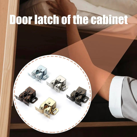 Heavy Duty Double Roller Cabinet Door Catches For Wardrobe And Cupboard Smooth Glide Metal Hardware, featuring various finishes.