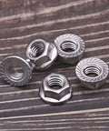 10-24 UNC Serrated Flange Hex Lock Nuts In Durable 304 Stainless Steel That Fights Vibration And Loosening For Machinery Auto
