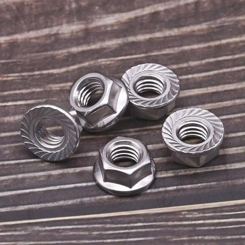 10-24 UNC Serrated Flange Hex Lock Nuts In Durable 304 Stainless Steel That Fights Vibration And Loosening For Machinery Auto