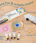 Beginner Pottery Kit With Air Dry Clay 4.4 Lbs And 2Kg Modeling Clay, Sculpting Tools, Paint, and Sanding Block displayed.