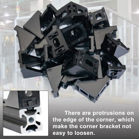 20 Corner Bracket Kit For 2020 Aluminum Extrusion Rails Includes 40 Hex Screws, 40 Slide Nuts, 40 Washers, And 2 Hex Wrenches Sturdy Rust-Resistant Corner Connectors For DIY Frames And Modular Builds