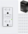 Premium 50 Pack 20 Amp Gfci Outlets Self Test Gfi Receptacles Wr Weather Resistant UL Listed, showing single outlet and bulk packaging.