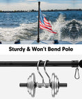 Flag Pole Kit For House Exterior With 5 Foot Heavy Duty Steel Pole And 3 By 5 Embroidered USA Flag, No Fuss Easy Install