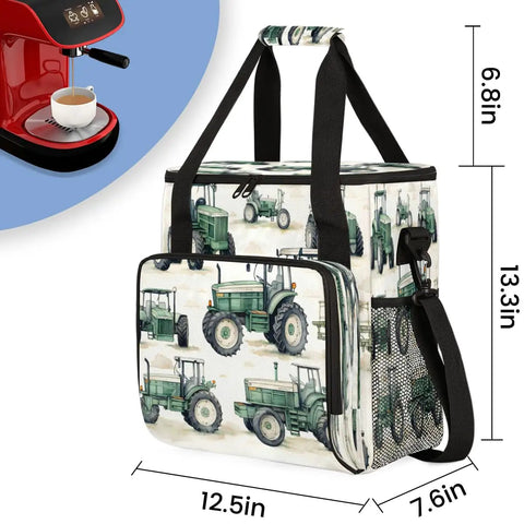 Farm Truck Rustic Coffee Maker Bag Tote With Shoulder Strap Waterproof Polyester And Foil Lined Case For Keurig K Mini And K Mini Plus