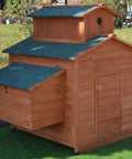 Deluxe Large Wood Chicken Coop For Backyard Hen House Fits 6 Large Or 10 Bantam Chickens With 6 Nesting Boxes Ramp Access Solid Fir Construction Easy Assembly Durable Outdoor Poultry Home, side view on grass