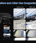Before and after comparison of Two Pack Quick Effect Car Coating Spray 2026 Upgrade With Three In One Shine Care results