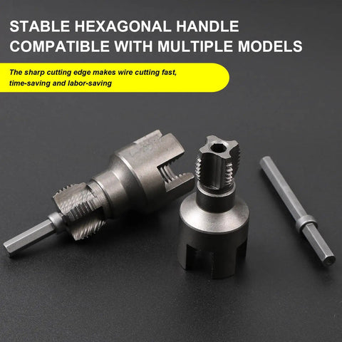 Heavy Duty Pipe Threading Tool Set With Internal And External Thread Openers Built To Last In Rugged Steel 2-Piece Kit