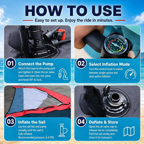 How to use Inflatable Hydrofoil Board For Kite Surfing And Wing Foil Activities With 2.2m Window Durable Oxford PVC Construction