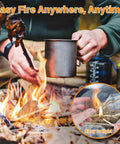 Camping scene using 64 Mini Square Natural Pine Fire Starters For BBQ And Campfire, Quick Easy Charcoal Chimney Starter For Grill