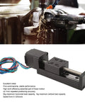 50mm Stroke Mini Linear Rail Guide Slide Actuator Built Like A Workhorse Featuring Heavy Duty Alloy Stepper Motion Stage With Screw Electric Slide Rail Module For Killer Cnc Builds in workshop setting.