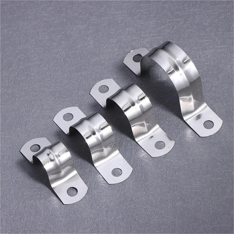 Heavy Duty 60 Piece Stainless Steel U Shaped Pipe Clamps Built Tough Conduit Brackets Secure Round Piping With A Locked In Grip For Daily Job Site Work And Shop Assembly