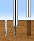 3 Piece One Quarter Inch Screw Extractor Set For Removing Broken Or Stripped Screws DIY Friendly Handyman Projects Pro Grade Steel Construction Kit Included, showing extractors and screws partially embedded in wood.