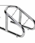 Deluxe Chrome Motorcycle Wheel Chock For Tires Up To 5.5 Inches Wide With Fixed Brackets And Tool Free Removal Mount Heavy Duty Stand