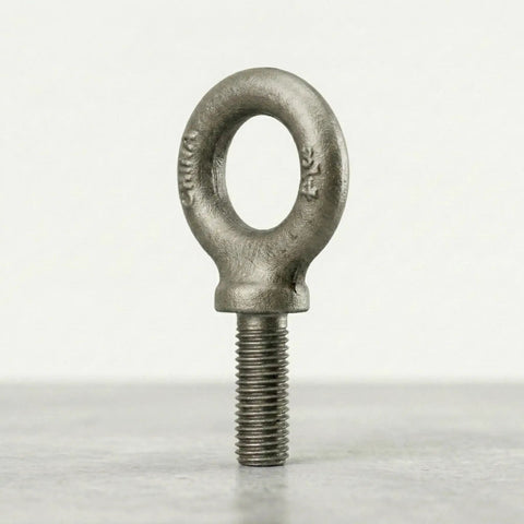 Front view of a single 3/4 inch lifting shoulder eye bolt, made of carbon steel, part of 2 Pack Three Quarter Inch Lifting Shoulder Eye Bolts Beefy Heavy Duty Rigging Hardware For Lifting Material Handling And Machinery Lifting Rings Concrete And Metric Size Options