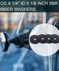 Heavy Duty Rubber Washers 50 Pieces Set Flat Washers SBR 1 Inch Outer Diameter 0.25 Inch Inner Diameter 0.125 Inch Thick