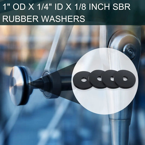 Heavy Duty Rubber Washers 50 Pieces Set Flat Washers SBR 1 Inch Outer Diameter 0.25 Inch Inner Diameter 0.125 Inch Thick