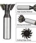 12mm By 45 Degree HSS Dovetail End Mill Cutter for Precision Milling, 10mm Shank, 10 Flutes, High Speed Steel, Wear Resistant