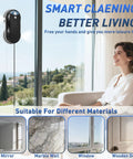Window Cleaning Robot No Sweat With Dual Spray 3200 Pa Suction AI Path Planning And Edge Detection Remote Control in use