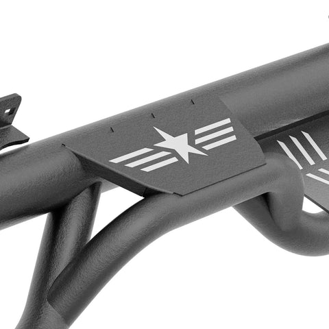 Close-up of Two Tube Side Steps Compatible With 2021 To 2026 Ford Bronco Four Door running boards showing solid grip panels.