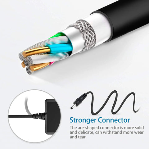 Cross-section and connector of 12V Power Adapter Replacement For Celestron NexStar Telescopes And Mounts 18778 With 6Foot Cable