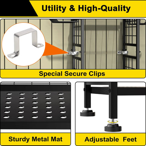 Utility and high-quality details of Three Tier Garden Tool Organizer for Garage and Shed with secure clips and adjustable feet