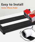 Ultra Portable Mini Guitar Pedal Board Kit With Aluminum Alloy Black Finish showing adhesive hook side tape installation
