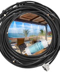 Outdoor Patio Misting System With 20 Brass Nozzles And Three Quarter Inch Adapter Pre Assembled Water Filter 75 Feet Of Tubing